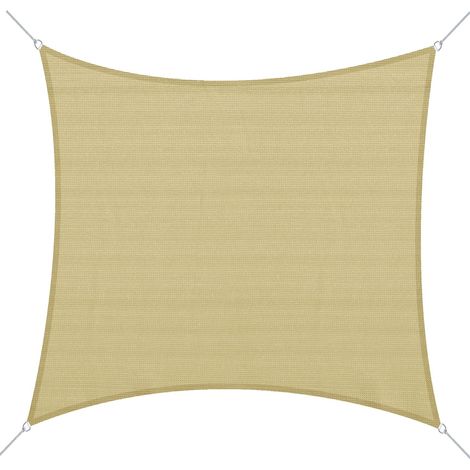 Ombrellone quadrato da esterno in HDPE traspirante, protezione UV al 95%, 360x360 cm