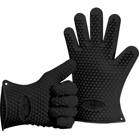 CCYKXA 2 Gants de Cuisson en Silicone pour Cuisines et barbecues, Set, Paire, maniques, Gants de Four Noir