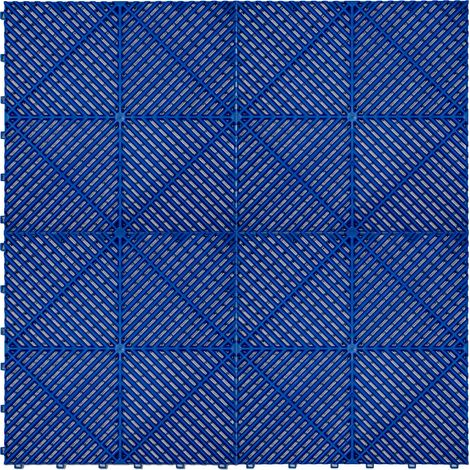 Vented Garage Floor Tiles x 120 With Edges - Blue (1/5)