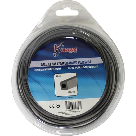 Kawapower Hilo de nylon cuadrado con aluminio 3 mm 15 m (1/2)