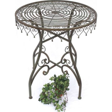 DanDiBo Table de bistrot ronde antique Table pliante Malega 12184 Table de bistrot Table de jardin métal fer Table de balcon Vintage (1/5)
