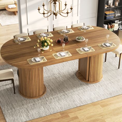 Tavolo allungabile 150-190 x 80 x 75 cm in Dark Brown con vano nascosto e struttura in metallo (1/5)