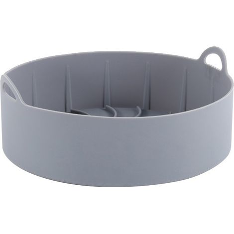 Cestello in silicone per friggitrice ad aria, riutilizzabile per friggitrice ad aria, microonde e forno, diametro 19 cm, grigio (1/4)