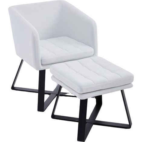 Sillón Decorativo de Terciopelo con Reposapiés Sillón Moderno con Patas Metálicas para Dormitorio Salón u Oficina, Beige, Wahson