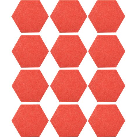 Kit de 12 panneaux hexagonaux d'absorption acoustique en mousse pour l'isolation phonique de la maison (rose) (1/5)