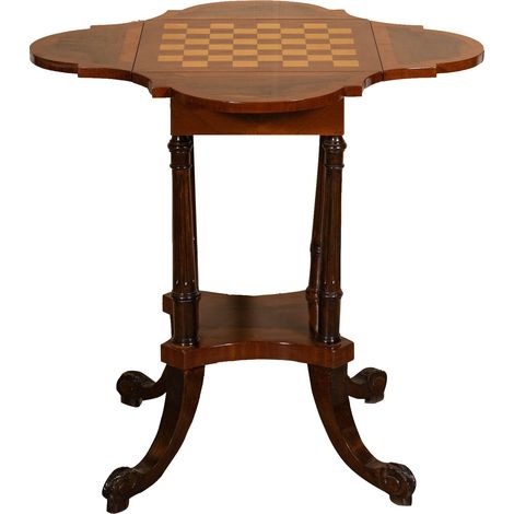 TABLE A JEUX DE BOIS AVEC PLATEAU ECHIQUIER