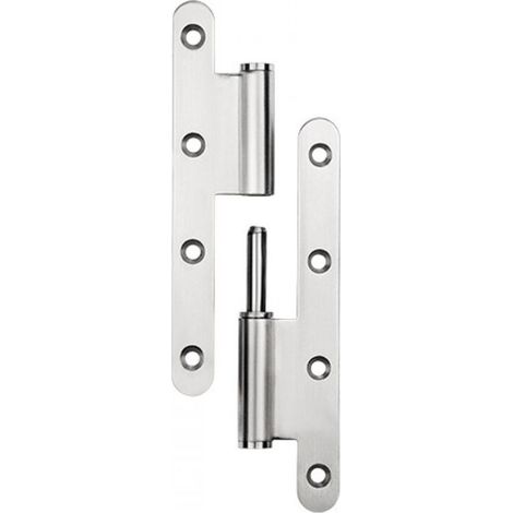 Stainless Steel Thickened Arc Hinge Purification Heavy Steel Door Rounded Toilet Hinge Removable L Type Hinge,140x60x2.5mm，Left（1 Piece） (1/5)