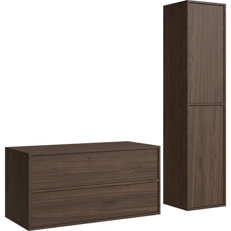 Badplaats Mueble de baño Mali 100 cm - Nogal - Mueble de baño c (1/5)
