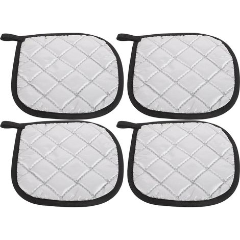 Set de 4 Dessous de Plat Carrés Noirs en Polyester Résistants la Chaleur, Design Simple et Minimaliste, Suspendables pour Cuisson et Pâtisserie Cuisine (1/5)