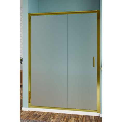 Nicchia scorrevole apertura 1 lato in vetro opaco 6mm H190 profili oro H190 - 160 cm (1/5)