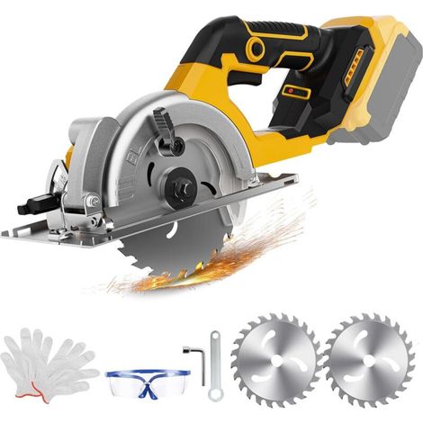Dewalt 5,5" Akku-Kreissäge für 18V/20V Akku, elektrische Säge mit bürstenlosem Motor, 0-45° Gehrungsschnittwinkel, ideal für Holz, Kunststoff, Weichmetall (Akku nicht im Lieferumfang enthalten)