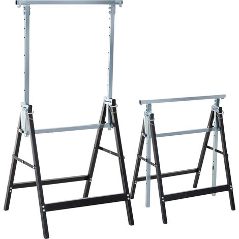 Chevaux Pliables Réglables, Hauteur Réglable de 80 à 130 cm, Matériau en Acier et Plastique, Supporte jusqu'à 150 kg, Design Stable et Durable, Polyvalent pour Divers Projets (1/5)