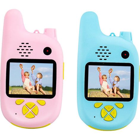 Talkie Walkie pour Enfants avec Camera Video Telephone intelligent Console de jeu Appareil photo numerique Bleu + Rose (1/5)