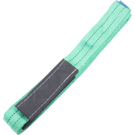 Ortviai Sangle de levage en polyester 2 T (4409 lb) – 4 m, boucles oculaires vertes, haute résistance