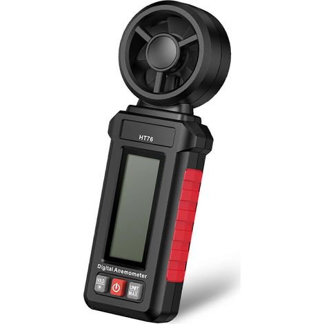 Anémomètre portatif doté d'un écran multifonction, capable de mesurer la vitesse et la direction du vent, ainsi que la température. Léger et portable, disponible en plusieurs couleurs. (1/5)