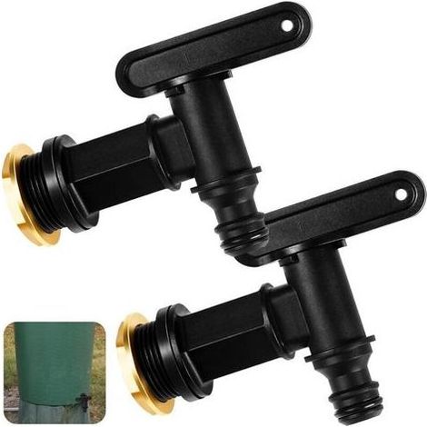 pair Aiperq Nuanchu 2 Robinets de Citerne d'eau Robinets de Réservoir d'eau à Encliqueter Connecteur de Baril de Pluie 3/4 BSP Tuyau de Réservoir de Stockage de Bout d'eau Pièces de Remplacement de Ro (1/5)