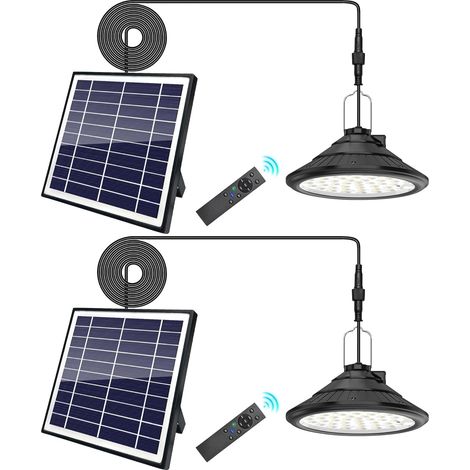 2 Lampes solaires à suspendre,4500 mAh,3 couleurs,IP66,télécommande,jardin (1/5)