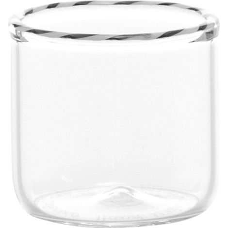 Set 6 Bicchieri Shot Tumbler Junior Collezione Intrecci in Vetro Borosilicato Soffiato a Mano Bianco e Nero Design Artigianale Elegante e Resistente