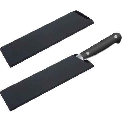 Lot de 2 protège-couteaux, 22 x 5,5 cm, étui de protection en ABS avec doublure en feutre, sac à couteaux pour couteau de chef, noir (1/5)