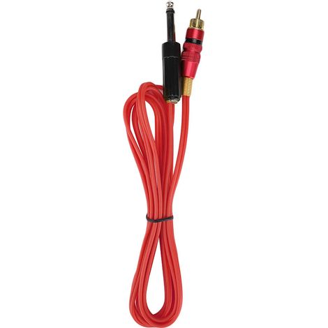 Machine à Tatouage avec Cordon Clip et Connecteur RCA Rouge, Tête Droite pour Ligne de Tatouage (1/5)