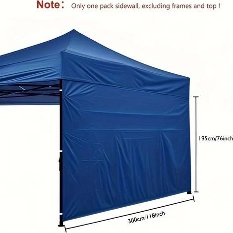 (Bleu, 3x1,95m) Paroi latérale pare-soleil pour tentes de gazebo pliables 3M, pieds droits, imperméable, tissu Oxford en polyester. (1/4)