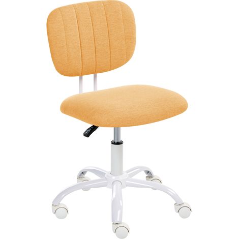 Silla giratoria de escritorio elegante tapizado de tela estructura de hierro oficina en casa habitación infantil altura ajustable sin reposabrazos naranja Bubbly