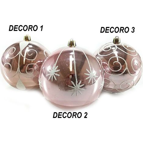 Addobbi natalizi Palline per decorazioni albero di natale set da 10 rosa molto belle e particolari - decoro: decoro 3 (1/4)