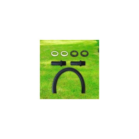 Tuyau de raccordement du recuperateur d Eau de Pluie, y Compris 2 Douilles de Tuyau avec Contre-écrou - Kit de raccordement pour tonneau de Pluie (100cm)