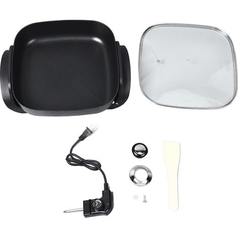 Poêle à frire électrique de grande capacité, chauffage rapide, empêche les batons, couvercle Transparent, marmite de cuisson pour la cuisine domestique (1/5)