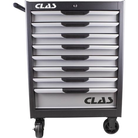 Clas – Servante d'atelier 8 tiroirs 400kg L.688 x l.459 x H.1035mm – Charge totale 400kg – Acier 0.8mm – Roulettes avec freins