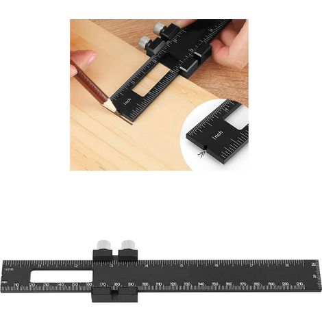T-förmiger Markierungslineal aus Aluminiumlegierung für die Holzbearbeitung, Messlineal für die Holzbearbeitung, 20 cm (8 Zoll) (1/5)