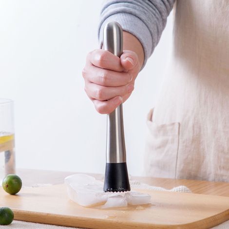Pilon à glace en acier inoxydable, bâtonnet mélangeur pour aliments et vins, pilon et marteau pour bar à domicile (1/5)