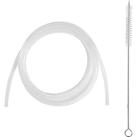 Tuyau à Lait de 2m,Transparent Tuyau avec Brosse de Nettoyage,Qualité Alimentaire Silicone Tubes D'aspiration du Lait pour Mousse de Lait Parfaite Compatible avec Les Machines à Café J-ura