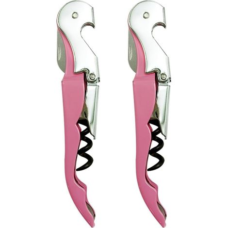Set professionnel 2 pièces : ouvre-bouteilles et tire-bouchon à double levier, acier au carbone, coupe-capsule inclus. (1/5)