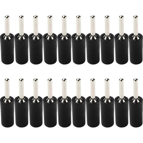 20-teiliges Set mit Bananensteckern (2 mm), vernickeltem Messing, wasserdicht, schwarz (1/4)