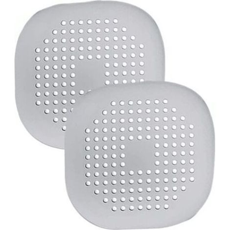 Set di 2 filtri per lavello in silicone, 14,5 x 14,5 cm, per lavelli da cucina e bagno, grigi - Crezuo (1/4)