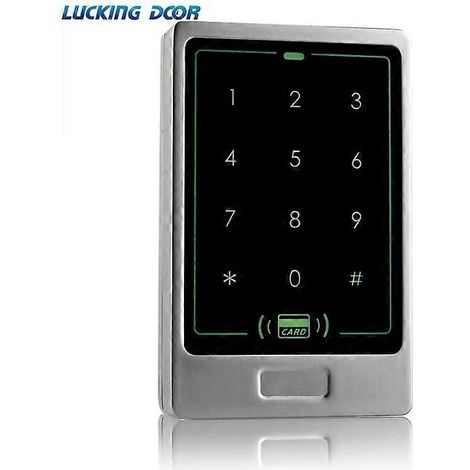 Clavier de contrôle d'accès RFID étanche en métal pour porte, 8 000 utilisateurs, lecteur de cartes 125 kHz, porte-clés inclus. (1/5)