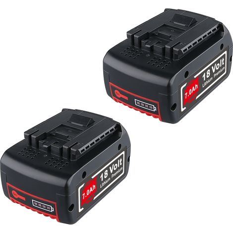2Pack Für Bosch BAT609 Akku 18V 7000mAh Li-ion Rot&Schwarz BAT610G BAT622 BAT609G BAT618G BAT619 BAT619G (1/5)