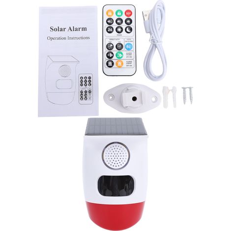 Ortviai Alarme Solaire avec Détecteur de Mouvement, 120 dB, Étanche, Portée 12 m, Contrôle à Distance (1/5)