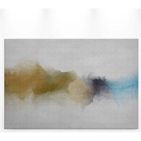 Tableau couloir inspiration scandinave | Tableau moderne sur toile motif abstrait | Tableau gris orange & bleu pour bureau 0,9 x 0,6 m (1/5)