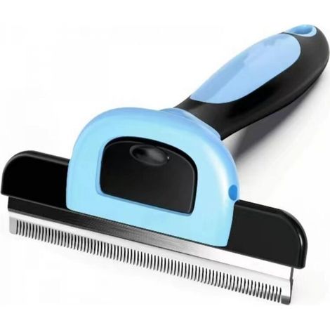 bleu Brosse pour Chien & Chat Brosse de Toilettage, Outil de Brossage Professionnel et Peigne de Toilettage pour Toutes Races de Chiens, Chats avec Poils Courts ou Longs, Moyen et Grand (1/5)