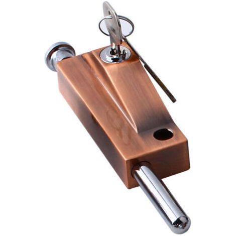 Verrou de porte multifonction 190x40mm – 1 clé – Acier inoxydable pour usage intérieur et extérieur – Couleur bronze rouge