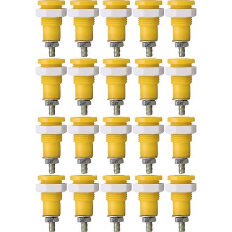 Lot de 20 fiches banane 4mm jaunes, excellente transmission, connecteurs électriques de haute qualité, usage intensif. (1/5)