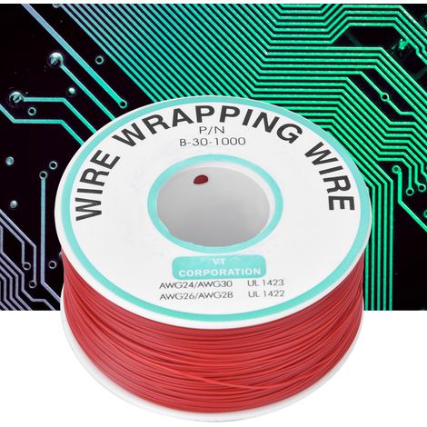 Fil rouge OK Wire pour la réparation de circuits imprimés, anti-oxydation, calibre 30 AWG, pour câblage et bobinage, 300 m (1/5)