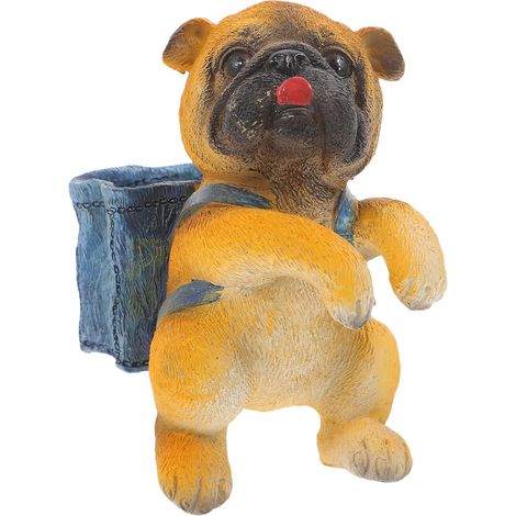 Gelber Rucksack Hund Figur aus witterungsbeständigem