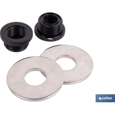 Kit de arandelas y adaptadores de rosca para bandeja de grifería (1/3)