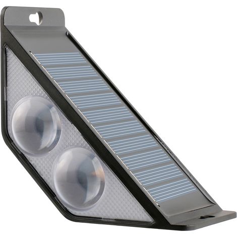 Lampe solaire pour escalier extérieur, éclairage LED 2 LED à lumière chaude, lampe solaire étanche à la pluie pour marches, terrasse, jardin, villa et allée, boîtier noir (1/4)