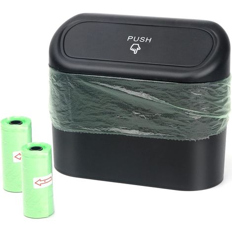 Sac à déchets auto à accrocher au porte-véhicule [noir - corbeille voiture] 1 unité (1/5)