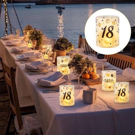 Lanterne Décorative Pour Bougie - 27 cm - Motif Anniversaire - En Plastique - Pour Table de Fête Intérieure - Lot de 3 (1/5)