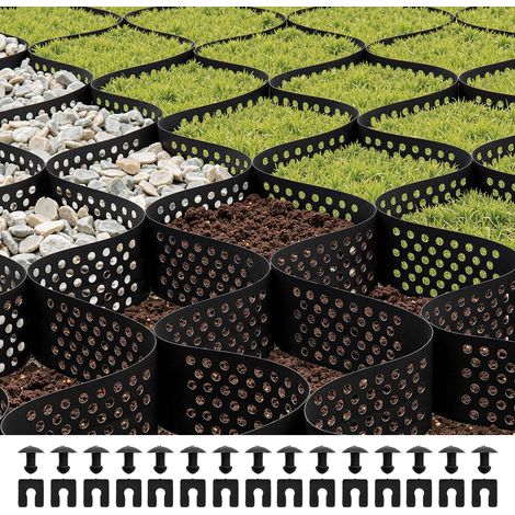 VEVOR Griglia di Ghiaia da Giardino Rete di Ghiaia Profondita 100 mm Spessore 1,5 mm 5200 x 2700 mm, Contenimento del Terreno Erboso, Griglia per Erbe Stabilizzazione, Giardino, Parco